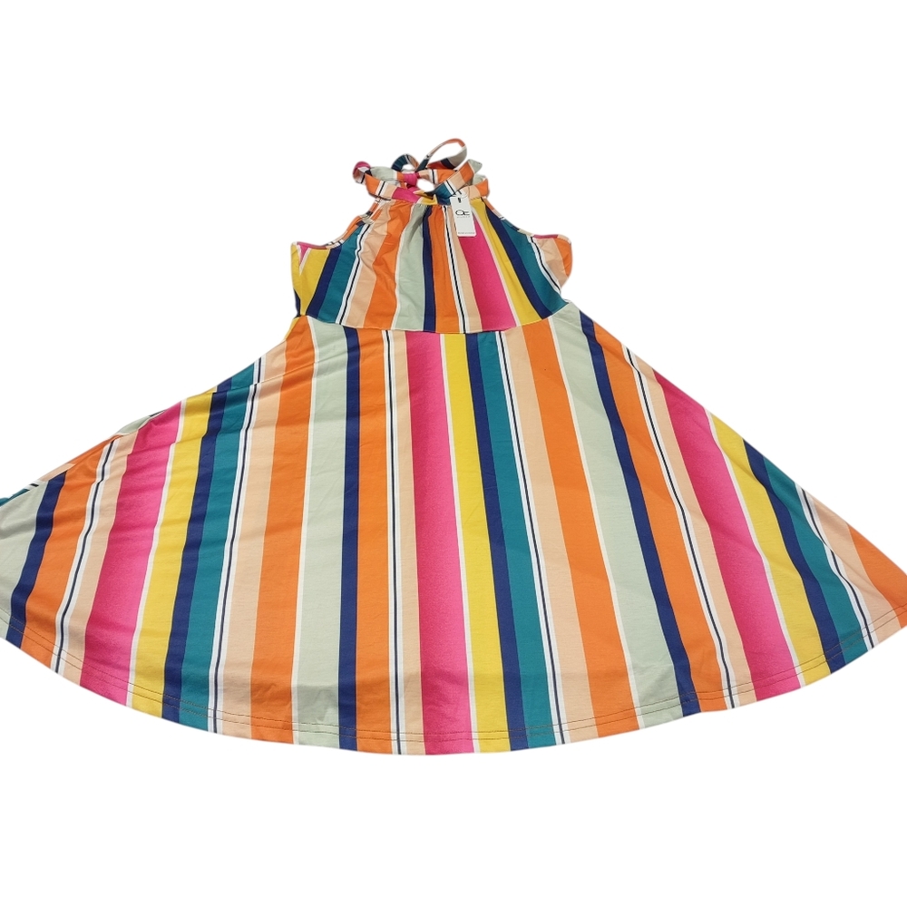 OE Ouges Women's Multi Color Stripes Sexy Dress F… - image 4